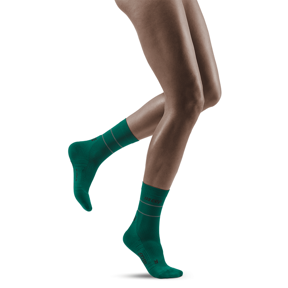 Reflective Mid Cut Compression Socks, Women